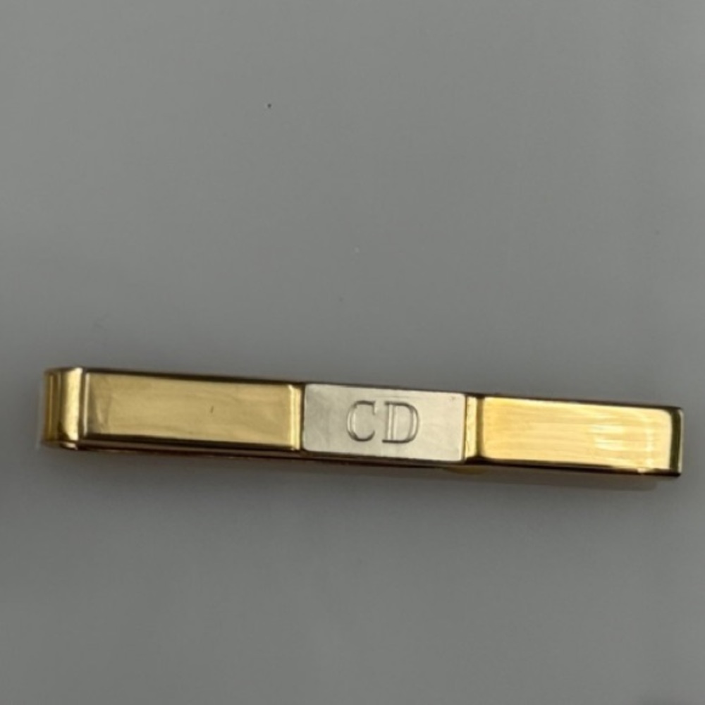 Christian Dior Gold Logo Tie Clip